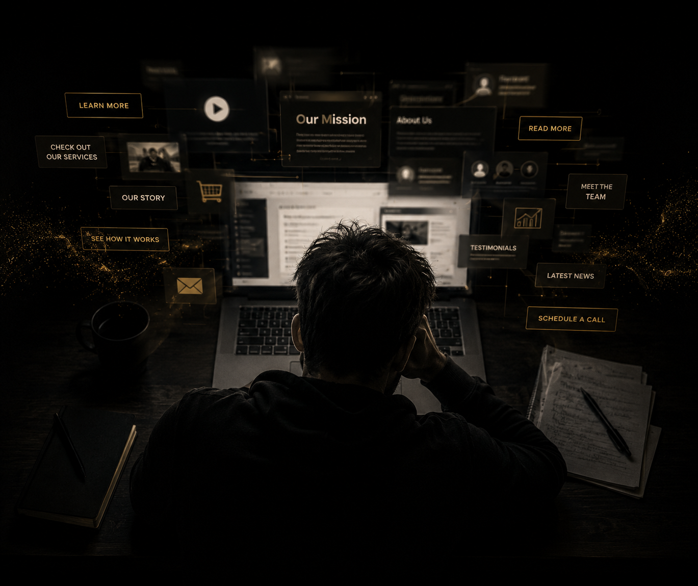 Business owner overwhelmed by website choices